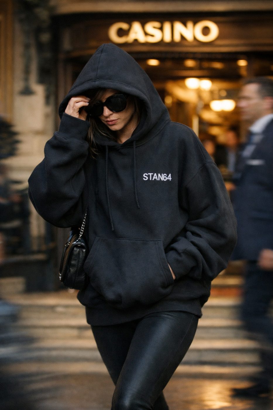 STAN64 hoodie worn in front of the Monte-Carlo Casino